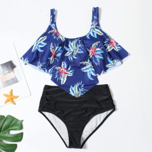 Island Breeze High-Waisted Ruffle Bikini Set