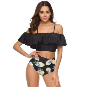 Tropical Bliss Ruffled High-Waisted Bikini