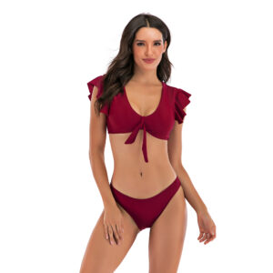 Bordeaux Ruffle Bikini Set
