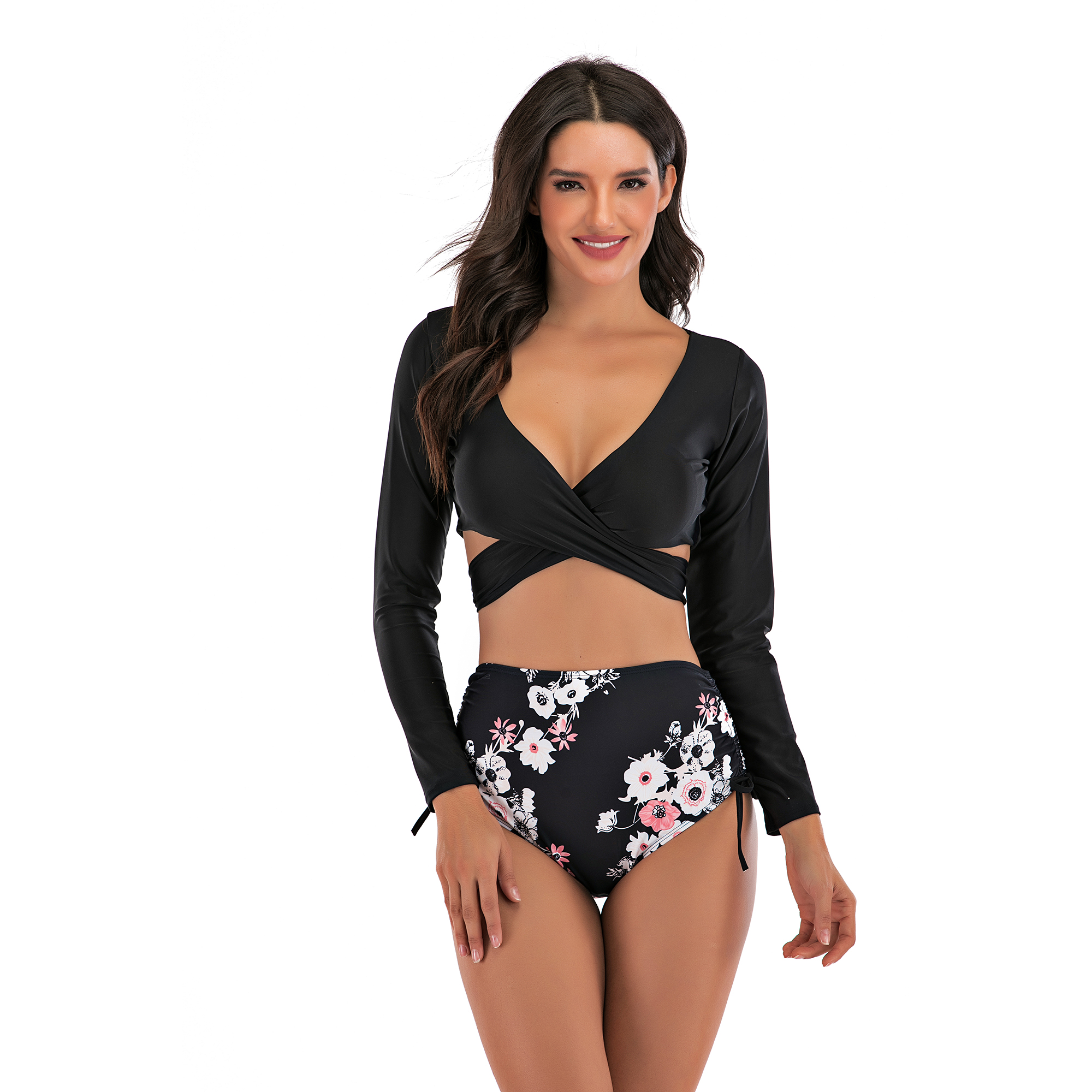 Midnight Elegance Wrap Swimsuit